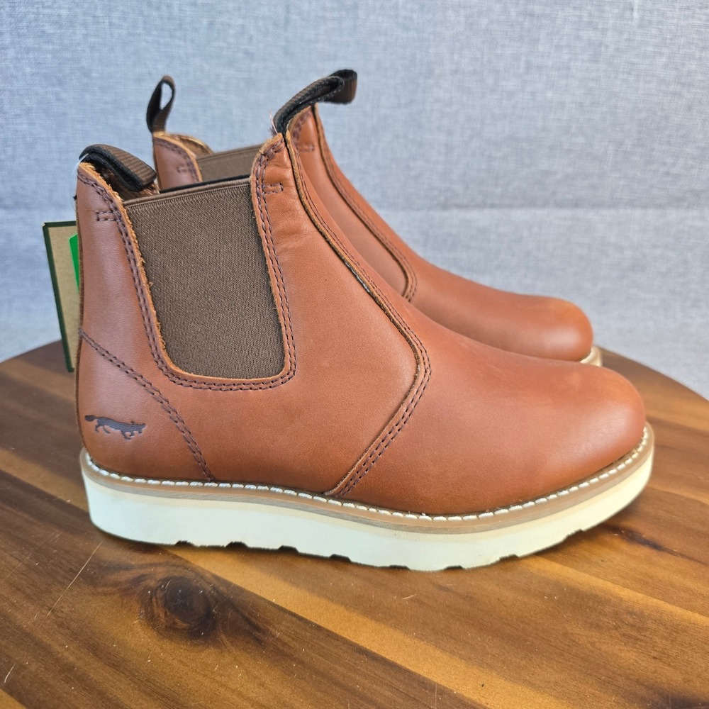 Golden Fox Boondocker Chelsea Boots Mens 6.5 Brown Leather Wedge Sole OG624PBRUN